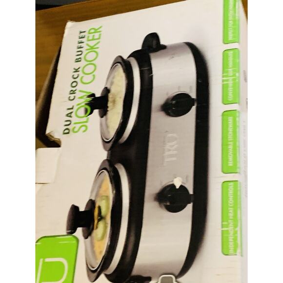 TRU Dual Crock Pot Buffet Slow Cooker SC-2125 In Box 1.25 QT Each Pot Tested - Picture 6 of 7